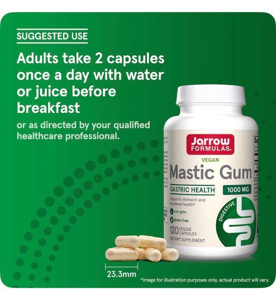 Мастиковая смола 1000 мг Jarrow Formulas Vegan Mastic Gum, 120 капсул JRW-23014 фото