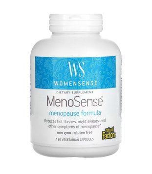 Natural Factors, WomenSense, MenoSense, формула для прийому під час менопаузи, 180 вегетаріанських капсул NFS-04951 фото