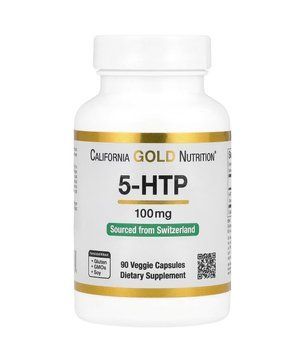 5-HTP (5-гідрокситриптофан) 100 мг California Gold Nutrition, 90 вегетаріанських капсул CGN-01173 фото