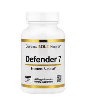 Комплекс для поддержки иммунитета с бета-глюканом, Defender 7 California Gold Nutrition, 60 капсул CGN-02468 фото