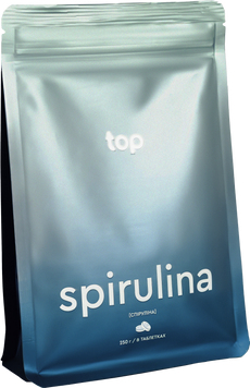 Органічна спіруліна в таблетках TOP Spirulina, 250г новий дизайн TOPS-00010 фото