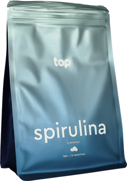 Органічна спіруліна в таблетках TOP Spirulina, 500г новий дизайн TOPS-00011 фото