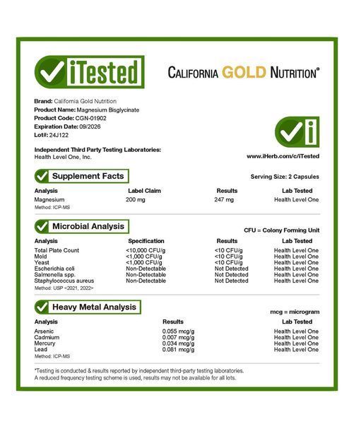 Магний бисглицинат хелат Albion TRAACS для сна, стресса и нервной системы, California Gold Nutrition, 240 капсул CGN-01902 фото