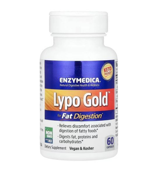 Ферменти для перетравлення жирів Lypo Gold&trade; Enzymedica, 60 капсул ENZ-98130 фото