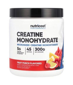 Креатин моногідрат Performance Creatine Monohydrate Nutricost, фруктовий пунш, 300 г NCS-57188 фото