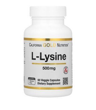 L-лізин 500 мг для імунітету та синтезу колагену, California Gold Nutrition, 60 капсул CGN-01132 фото