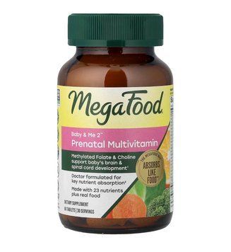 MegaFood, Baby & Me 2, пренатальний комплекс для вагітних, 60 таблеток MGF-10314 фото