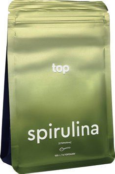 TOP Spirulina, Органічна спіруліна в порошку, 100г TOPS-00001 фото