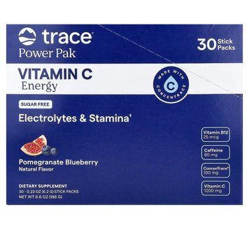 Электролиты с витамином C 1200 мг Trace Power Pak Energy, гранат и голубика, 30 стиков TMR-00932 фото