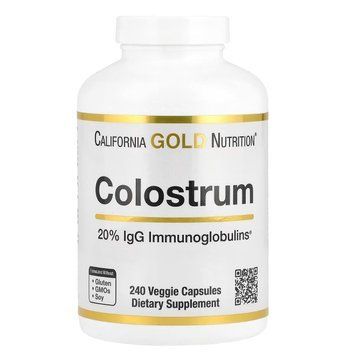California Gold Nutrition, колострум, молозиво с 20% иммуноглобулинов IgG, 240 растительных капсул CGN-00913 фото