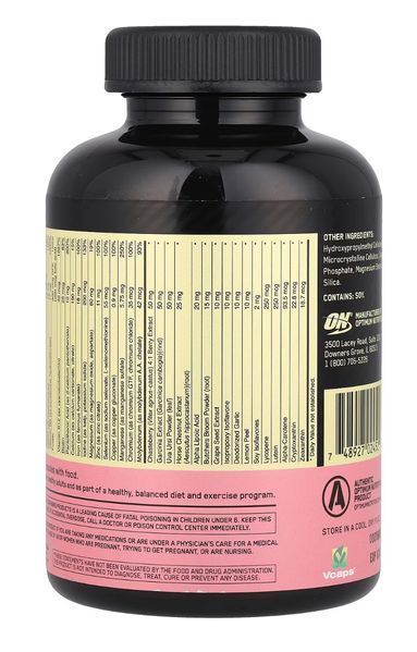 Optimum Nutrition, Opti-Women&reg;, мультивитаминная добавка для активных женщин, 120 капсул OPN-02452 фото