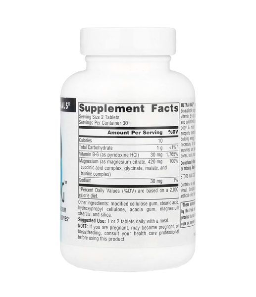 Ultra-Mag, комплекс с магнием, Source Naturals, 60 таблеток SNS-00802 фото