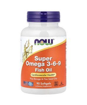 Супер Омега 3-6-9, Super Omega-3-6-9, риб&rsquo;ячий жир, NOW Foods, 90 капсул NOW-01839 фото