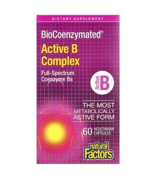 Active B Complex, Natural Factors - активний B-комплекс з метилфолатом і B12, 60 капсул NFS-01132 фото
