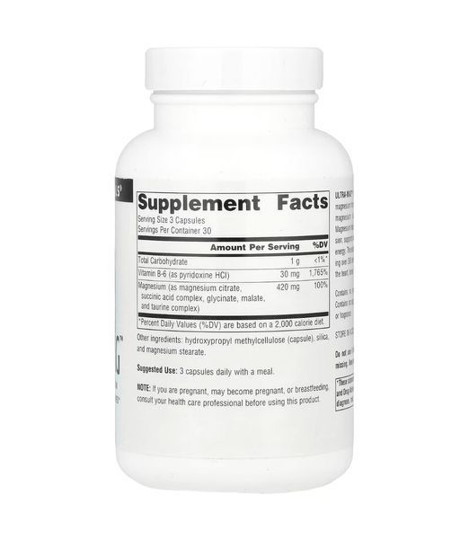 Ultra-Mag, комплекс з магнієм, Source Naturals, 90 веганських капсул SNS-02951 фото