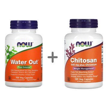 Now Foods Water Out + Хитозан с хромом: Комплекс для снижения аппетита и выведения жидкости 0987 фото